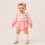 Pink Gingham Bow Smock L/S Outfit