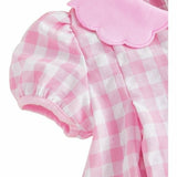 Pink Gingham School Pleated Dress