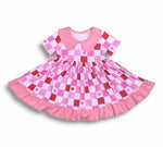 Check Hearts Twirl Dress