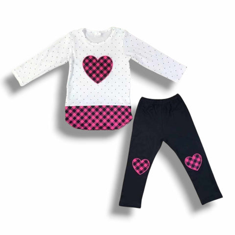 Heart Knee Patch Pant Set