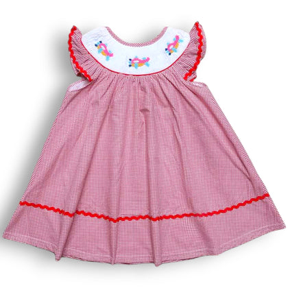 Airplanes Smocked Bishop Sundress