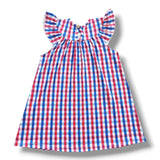 USA Flag Plaid Bishop Dress