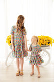 SALE Beautiful Blossoms Smocked Ruffle Dress
