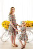 SALE Beautiful Blossoms Smocked Ruffle Dress