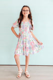 Minty Meadow Smocked Ruffle Dress