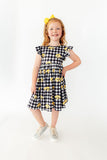 Iowa Plaid Tigerhawk Flutter Twirl Dress