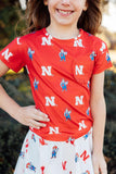 Nebraska Red Herbie Husker Ruffle Pocket Tee