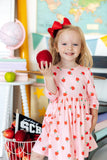 An Apple a Day 3/4 Sleeve Pocket Twirl Dress