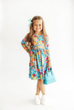 Flower Child L/S Pocket Twirl Dress