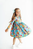 Flower Child L/S Pocket Twirl Dress