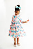 Floral Garden 3/4 Sleeve Pocket Twirl Dress