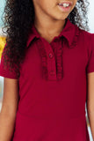 Burgundy S/S Polo Dress
