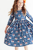 Auburn Plaid Aubie 3/4 Sleeve Pocket Twirl Dress