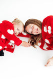 Red/Coconut Heart Cozy Cardigan
