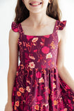 Retro Wildflower Ruffle Maxi Dress