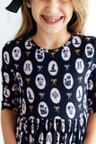 Hocus Pocus 3/4 Sleeve Pocket Twirl Dress