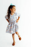 Fall Floral 3/4 Sleeve Pocket Twirl Dress