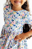 Fall Floral 3/4 Sleeve Pocket Twirl Dress