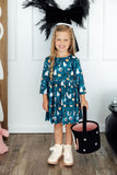 Happy Haunting 3/4 Sleeve Pocket Twirl Dress