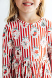Santa's Sweet Shoppe L/S Ruffle Hem Twirl Dress