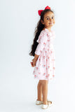 Winter Berries 3/4 Sleeve Ruffle Twirl Dress