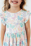 Fluttering Butterflies Flutter Sleeve Twirl Dress