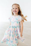 Fluttering Butterflies Flutter Sleeve Twirl Dress