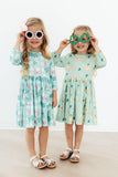 SALE Lucky Duck 3/4 Sleeve Pocket Twirl Dress