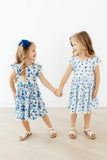 Berry Cute Flutter Sleeve Twirl Dress