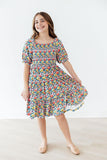 SALE Beautiful Blossoms Smocked Ruffle Dress