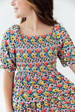 SALE Beautiful Blossoms Smocked Ruffle Dress