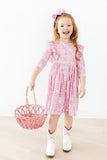 Little Bow Peeps 3/4 Sleeve Ruffle Twirl Dress