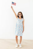 Patriotic Picnic Ruffle Cross Back Dress