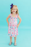 Under the Sea Ruffle Cross Back Dress