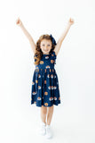 Auburn Blue Aubie Flutter Twirl Dress