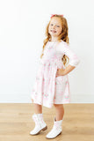 Big Sister Floral 3/4 Sleeve Pocket Twirl Dress