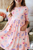 Spooky Sweetheart 3/4 Sleeve Pocket Twirl Dress