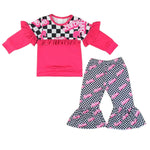 Barbee Checkered Bell Bottom Set