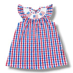 USA Flag Plaid Bishop Dress