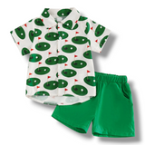 Golfer Button Shirt, Shorts Set