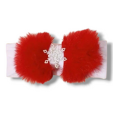 Christmas Faux Fur Bow Headband
