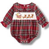 Santa & Reindeer Smocked Romper
