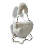 Faux Fur Heart Mini Purse