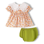 Pumpkin Eyelet Bib Outfit