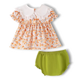 Pumpkin Eyelet Bib Outfit