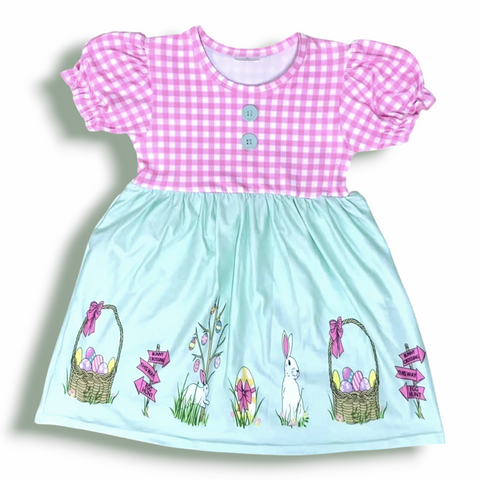 Easter Bunny Pink Gingham Dress 6-12m Easter Bunny Pink Gingham Dress 6-12m