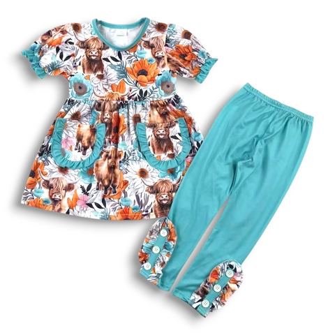Highland Aqua Pant Set