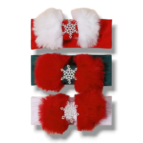 Christmas Faux Fur Bow Headband