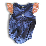 Navy Owl Smocked Romper