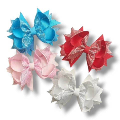 4.5" Sparkly Stacked Bow